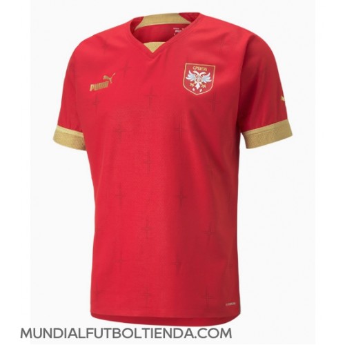 Camiseta Serbia Primera Equipación Replica Mundial 2022 mangas cortas
